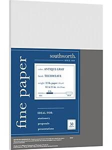 Southworth 8.5 x 11 Business Paper, 32 lbs., Antique Gray, Techweave Finish, 50 Sheets/Pack (91598)