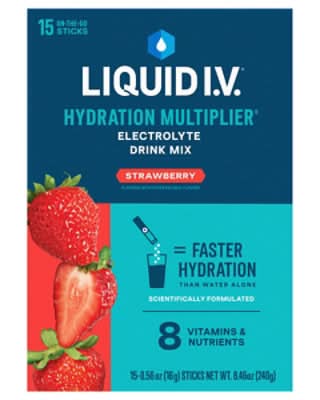 Liquid I.V. Hydration Multiplier Electrolyte Drink Mix, Strawberry (8.46 oz, 15 ct)