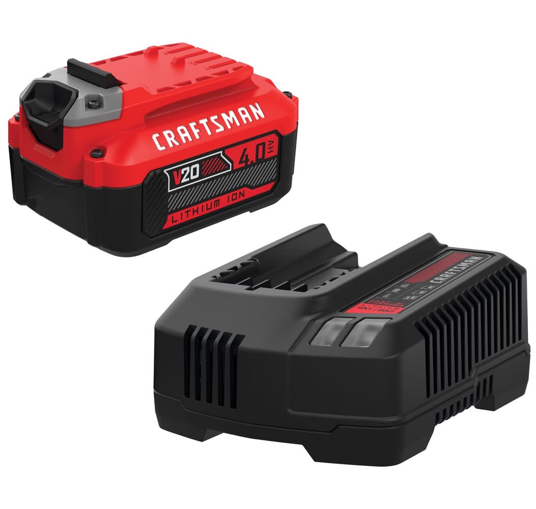 Craftsman V20 4 Ah Lithium-Ion Battery And Charger 2 Pc