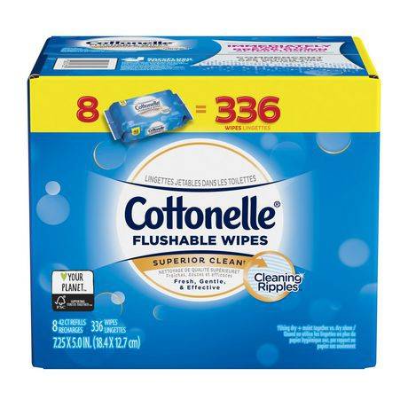 Cottonelle débarbouillettes humides jetables dans les toilettes