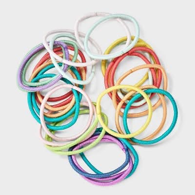 Cat & Jack Kid's Thin Hair Elastics, 2 mm, Assorted (70 ct)