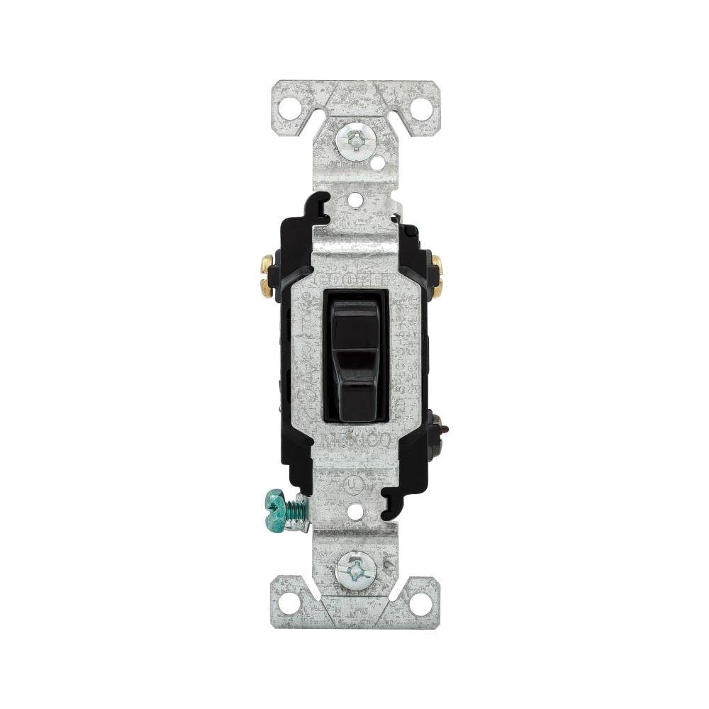 Eaton 20-amp 3-way Toggle Light Switch, Black | CSB320BK-BX-LW