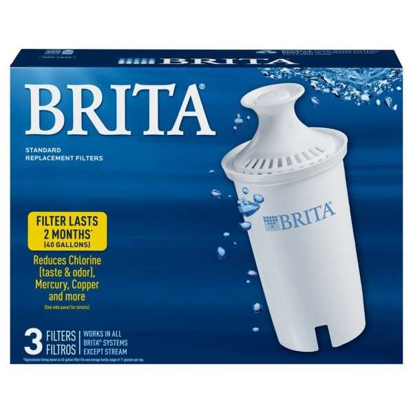 Brita Pitcher Replacement Filters, White (3 ct)