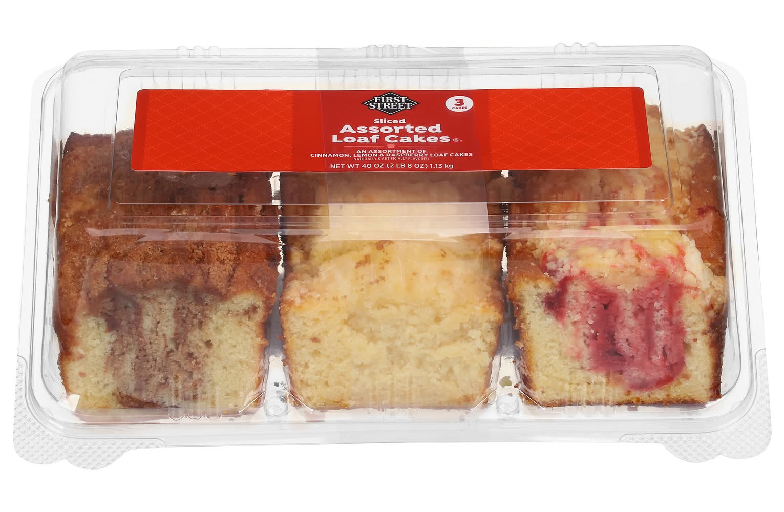 First Street Sliced Loaf Cakes, Assorted (40 oz, 3 ct)