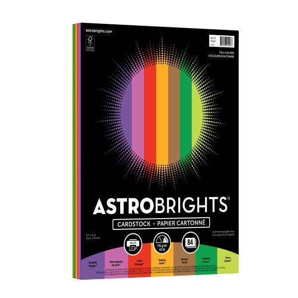 Astrobrights Colored Cardstock Letter, 8-1/2" x 11", Assorted