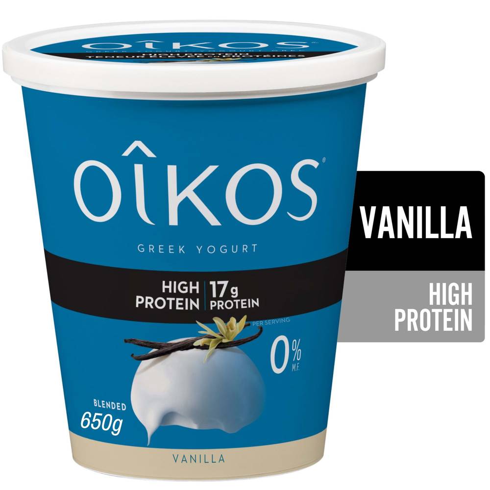 Oikos 0% High Protein Vanilla Greek Yogurt (650 g)