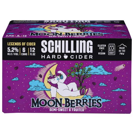 Schilling Moon Berries Hard Cider (6 pack, 12 fl oz)