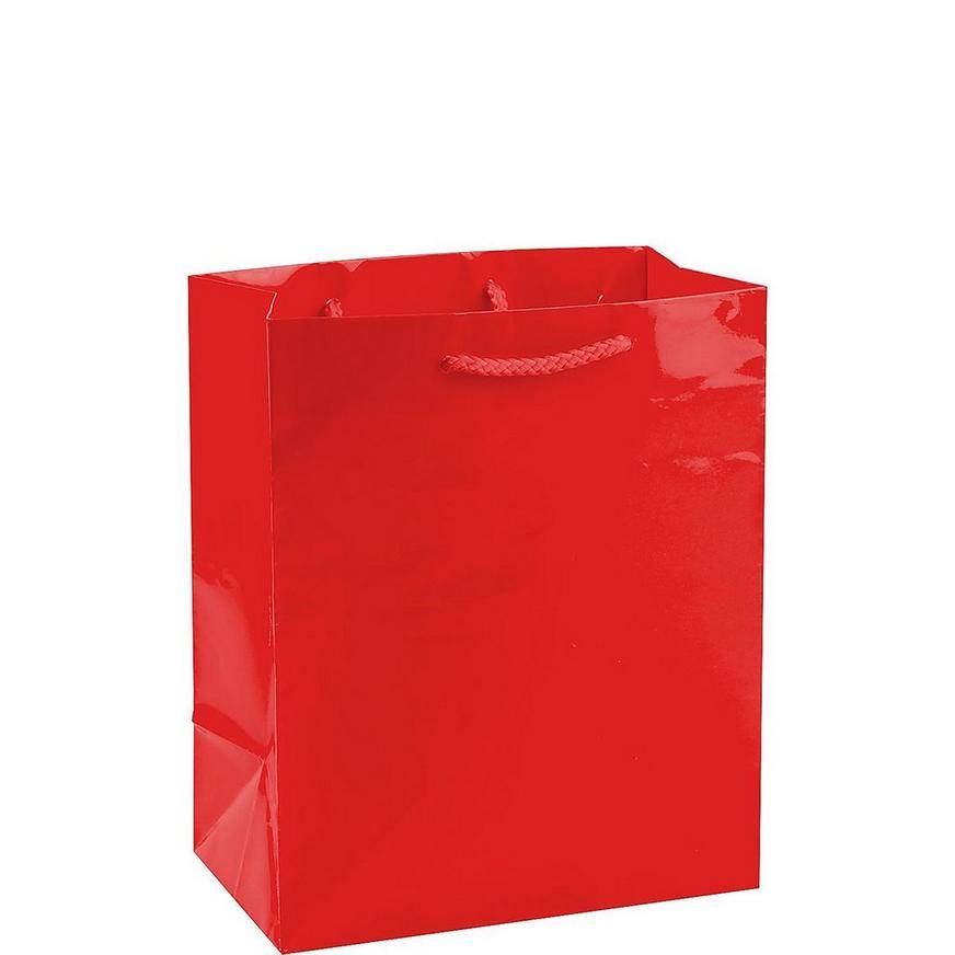 Party City Glossy Gift Bag, Medium, Red