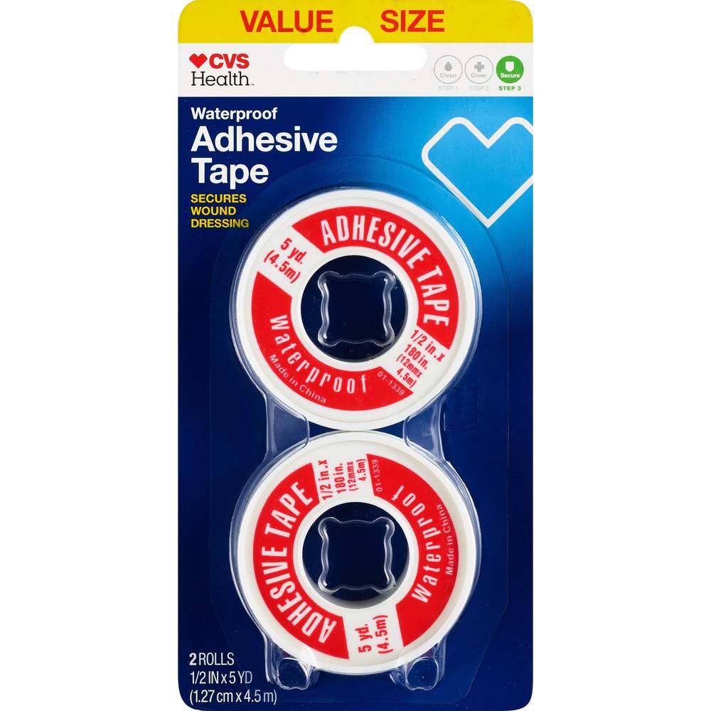 CVS Health Waterproof Adhesive Tape, 2 Pack