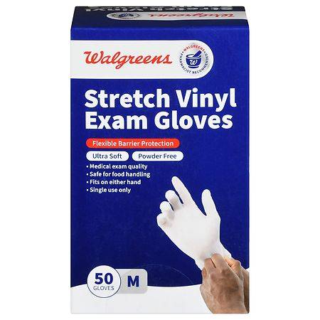 Walgreens Vinyl Exam Powder Free Gloves Medium