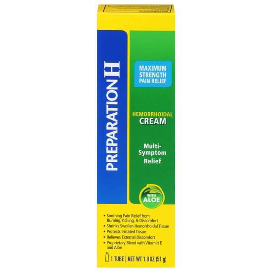 Preparation Hemorrhoidal Cream With Aloe Multi Sympton Pain Relief