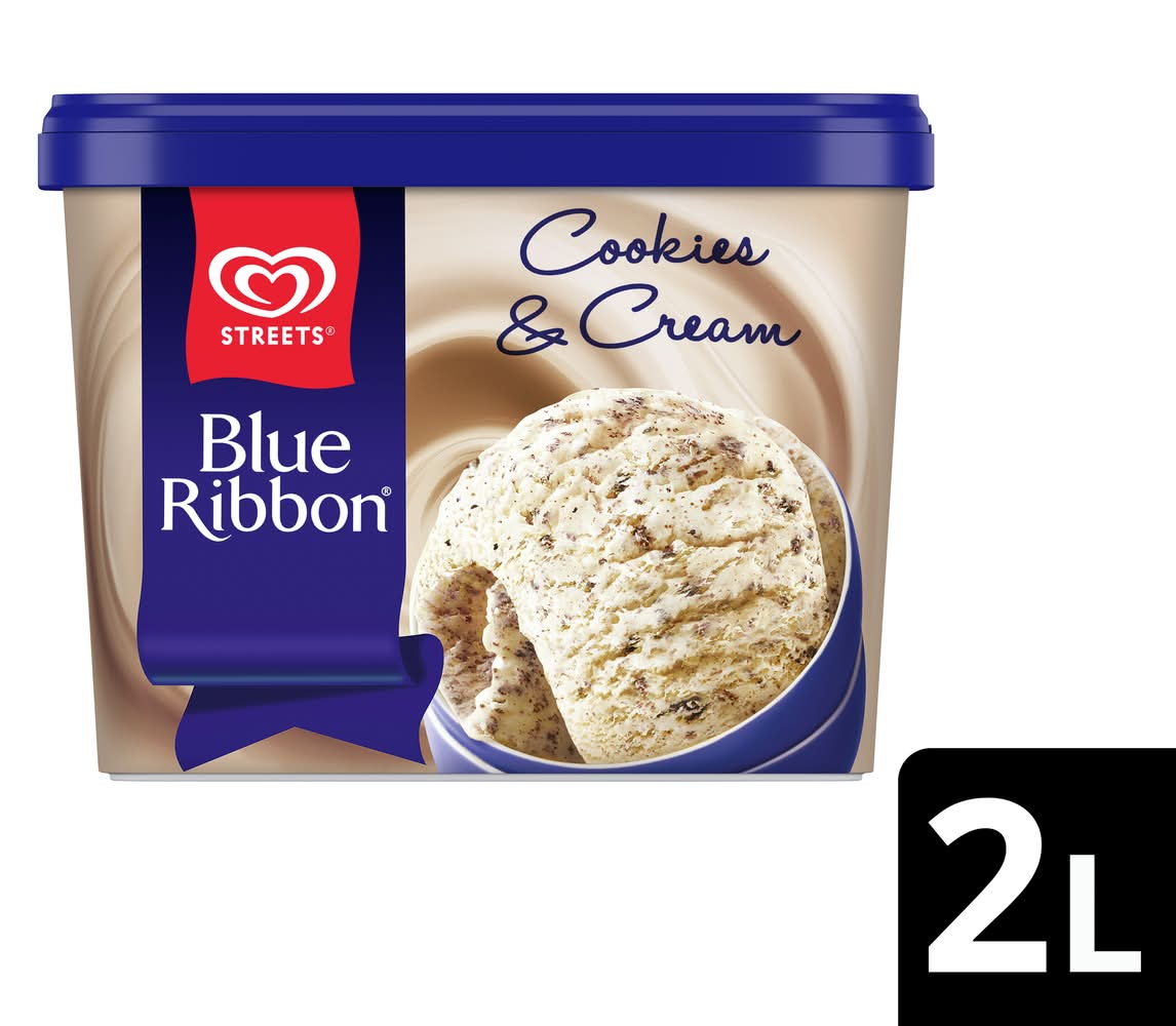 Blue Ribbon Reduced Fat Ice Cream, Cookies & Cream (2L)
