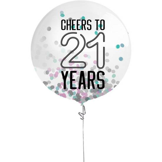 Uninflated Finally 21 Birthday Confetti Balloon, 24in
