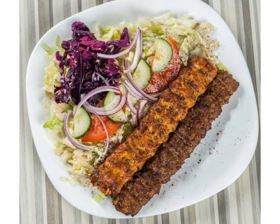 Mix Seekh Kabob Salad and Naan