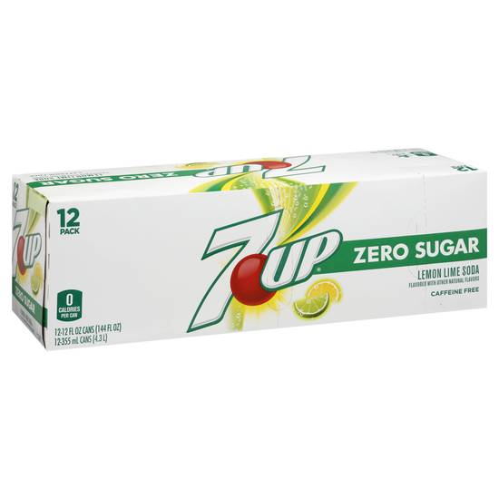 7Up Zero Sugar Lemon Lime Soda (12 pack, 12 fl oz)