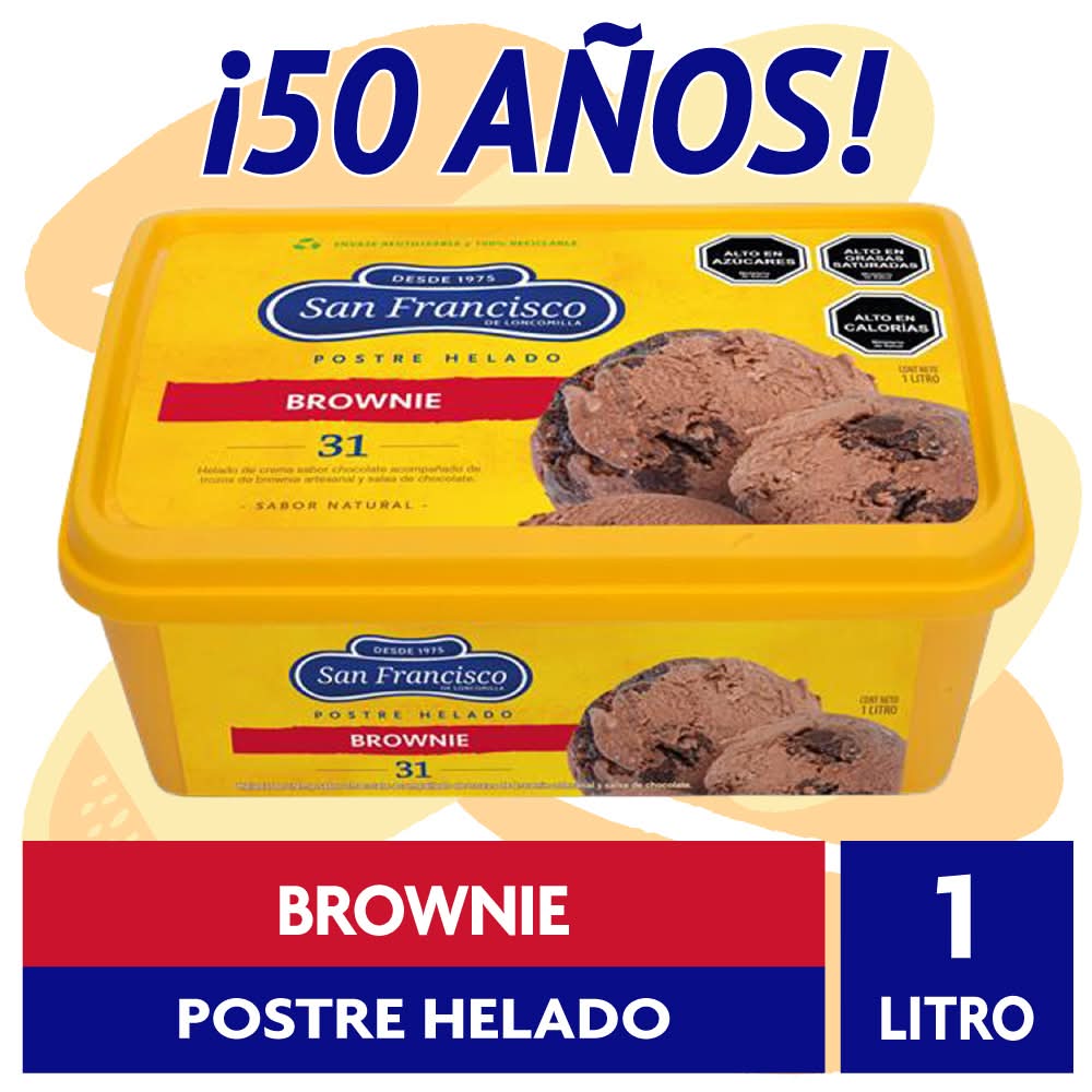 San Francisco de Loncomilla · Helado premium de chocolate con trozos de brownie (1 L)