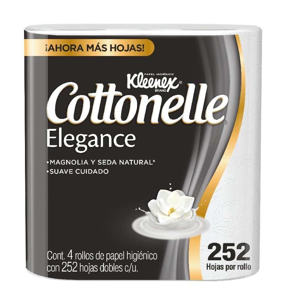 Kleenex · Cottonelle elegance papel higiénico de hojas dobles, magnolia, XL (4 un)