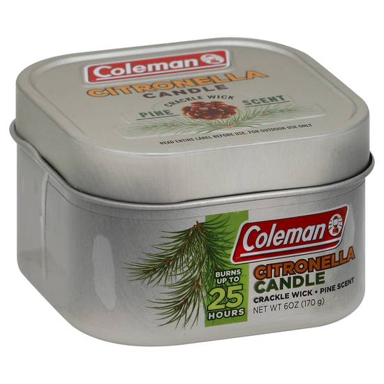 Coleman Crackle Wick Pine Scent Citronella Candle