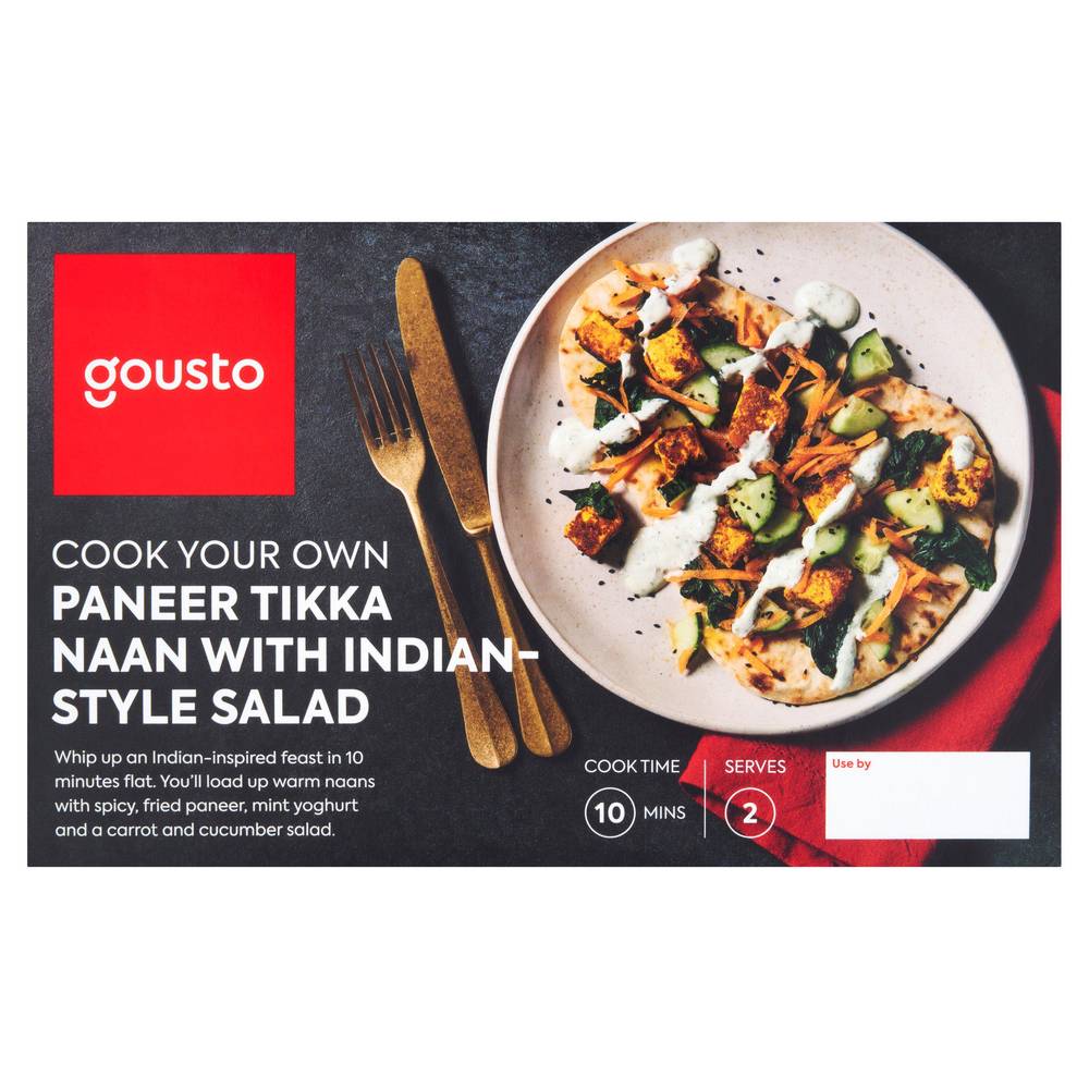 SAVE £1.50 Gousto Paneer Tikka Naan & Salad