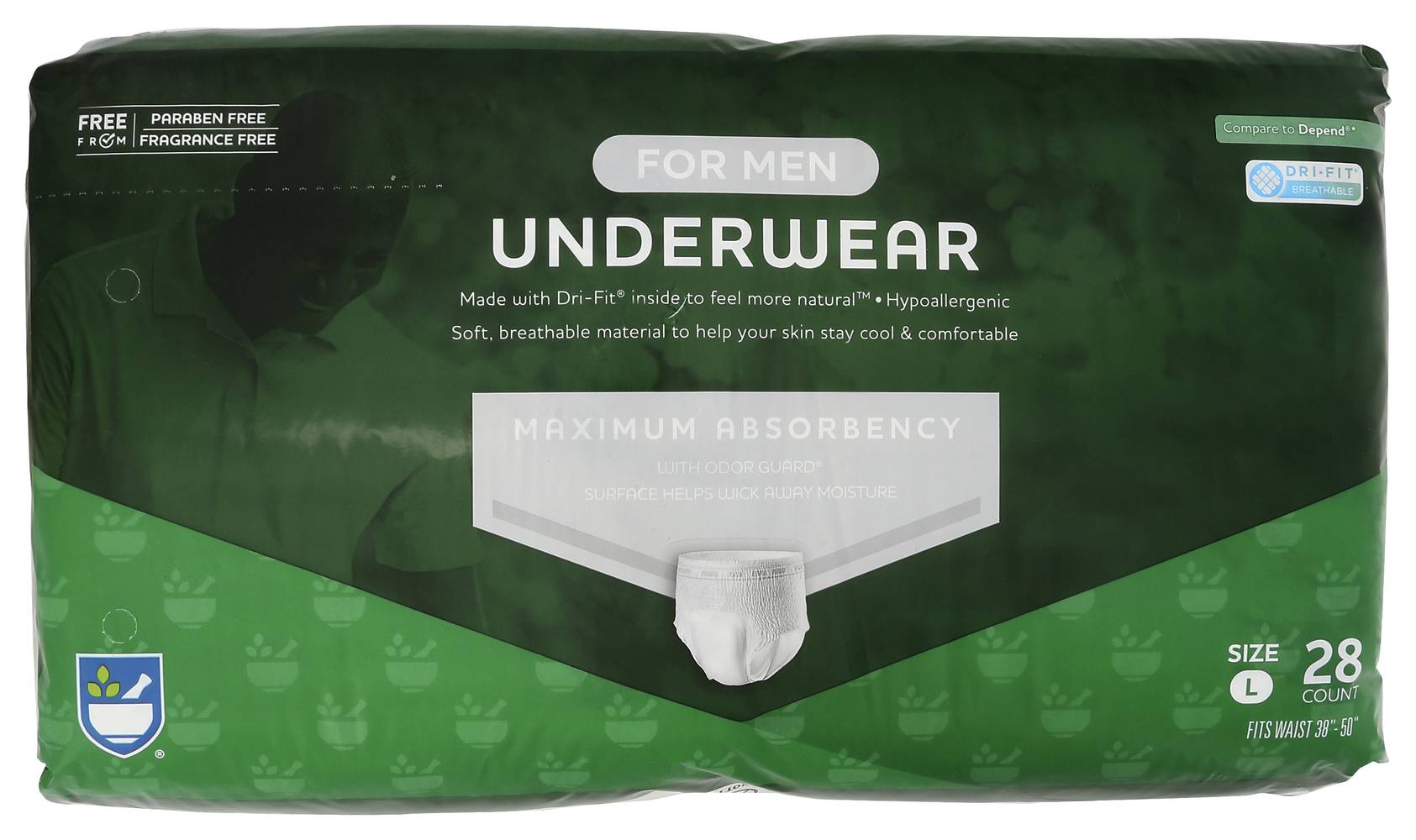 Rite Aid Maximum Absorbency Protective Underwear, Male, L (28 ct)