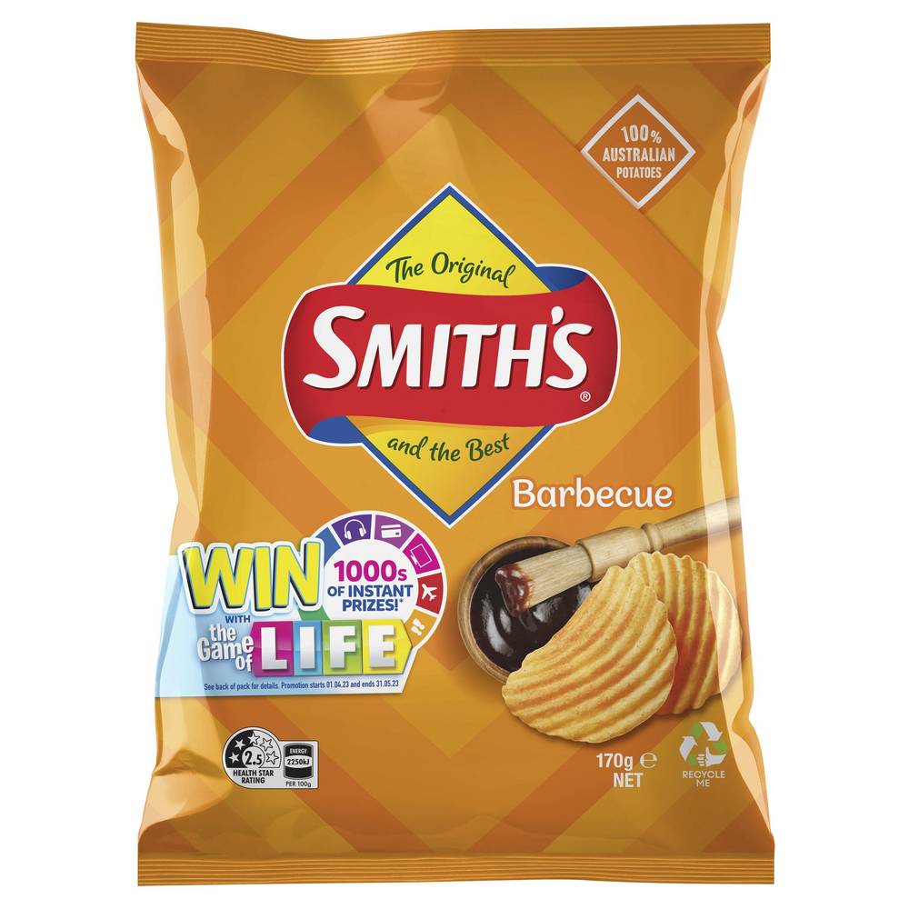 Smith's Crinkle Cut Potato Chips, Barbecue (170g)