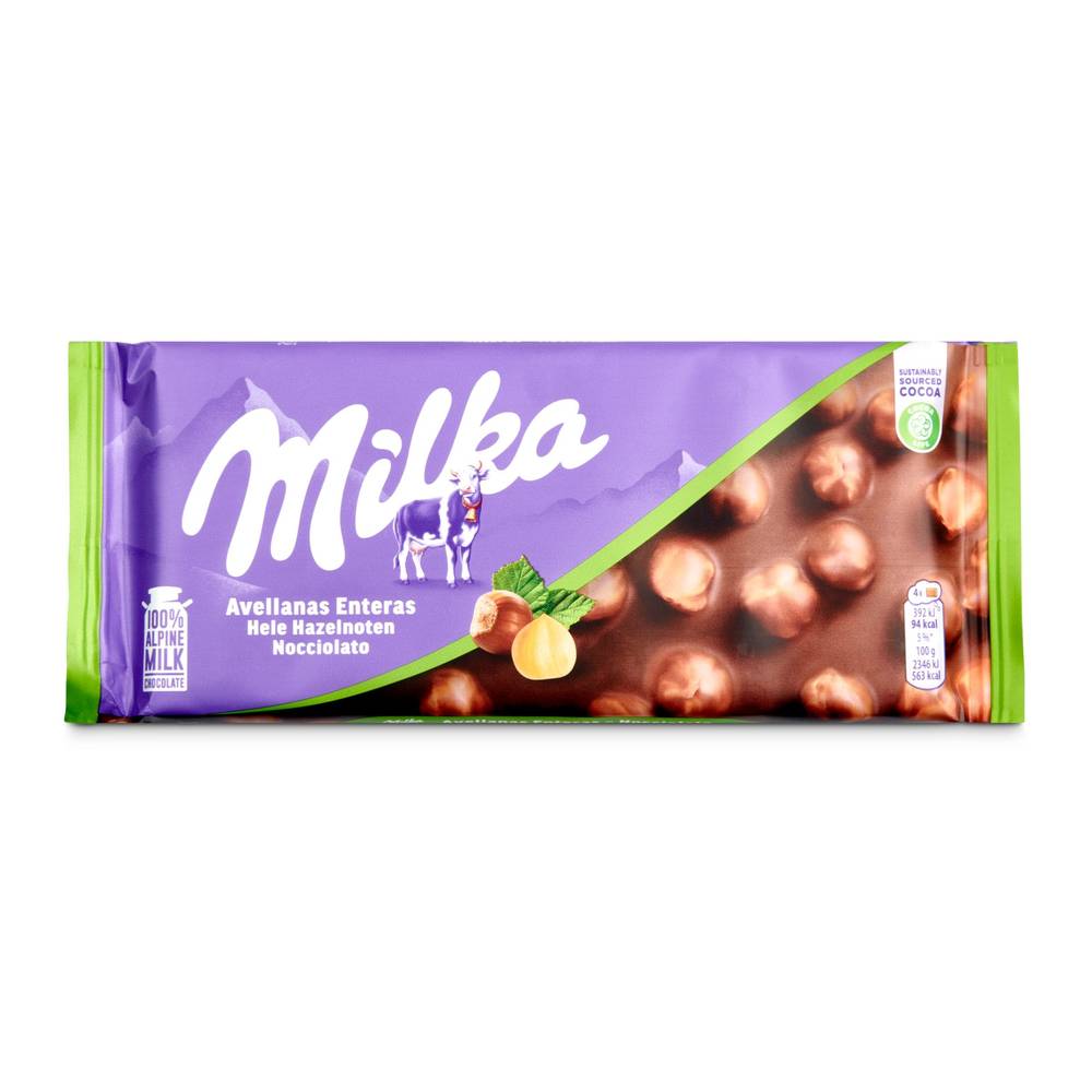 Chocolate Con Leche Y Avellanas Enteras Milka 100 G