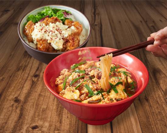 【お得な辛麺＆チキン南蛮丼セット】辛麺 Spicy Noodles & Chicken Nanban Set