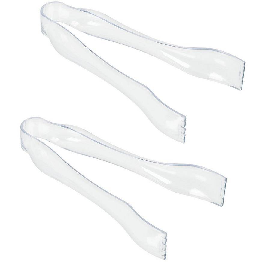 Party City Mini Clear Plastic Tongs (2 ct)