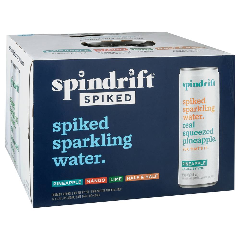 Spindrift Spiked Sparkling Water (12 pack, 12 fl oz) (pineapple mango lime)