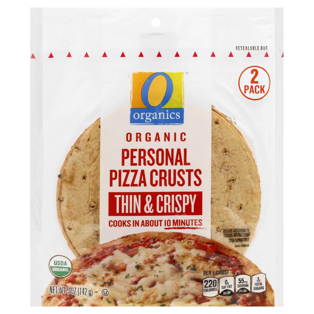 O Organics Personal Thin & Crispy Pizza Crusts (2 ct)