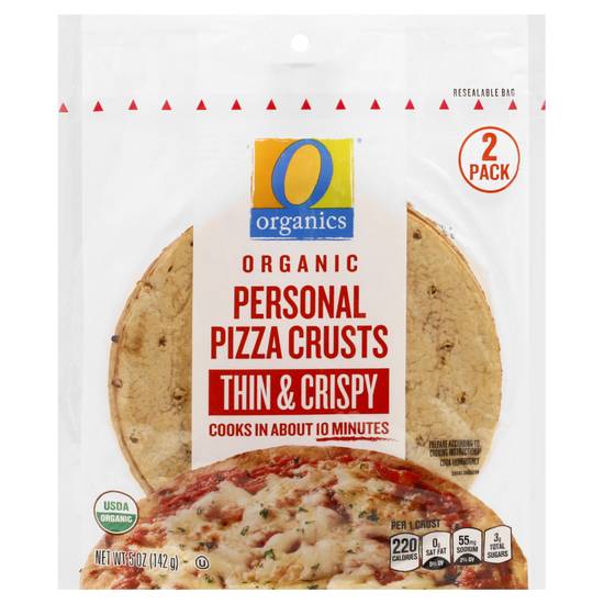 O Organics Personal Thin & Crispy Pizza Crusts (2 ct)