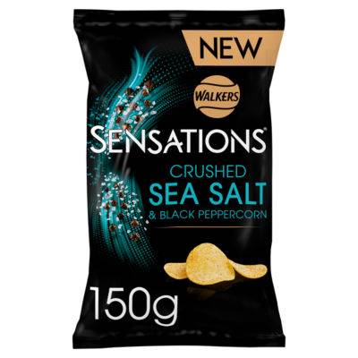 Sensations Sea Salt And Black Peppercorn, Potato Crisps (150g)