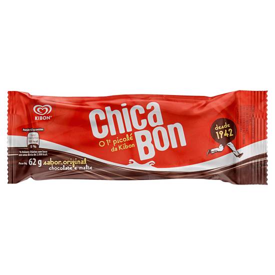 Kibon picolé sabor chocolate chicabon