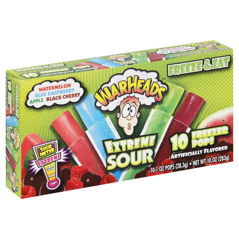 Warheads Freezer Pops (watermelon-blue rasberry-apple- black cherry)