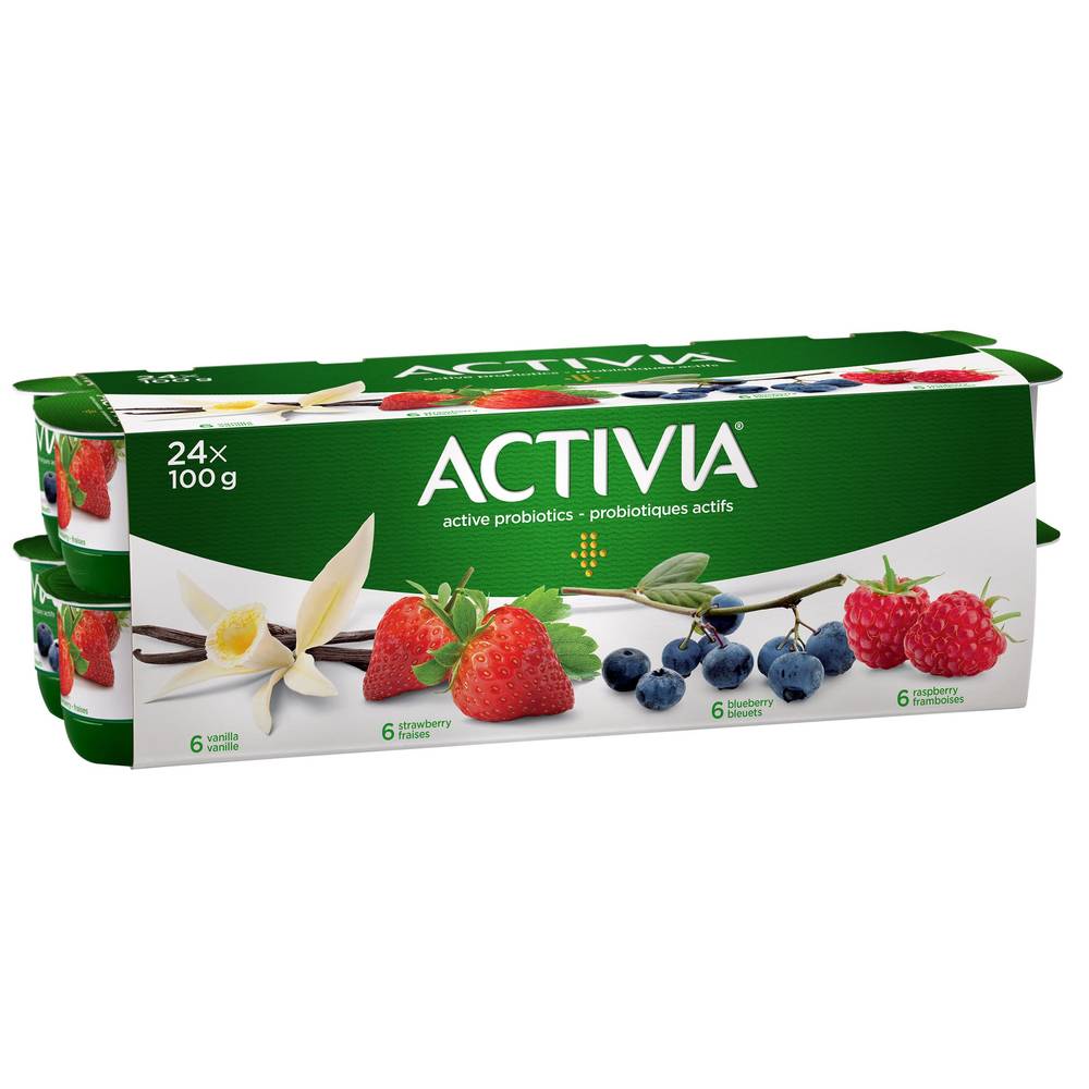 Activia Probiotic Yogurt Variety Pack, 24 X 100 G