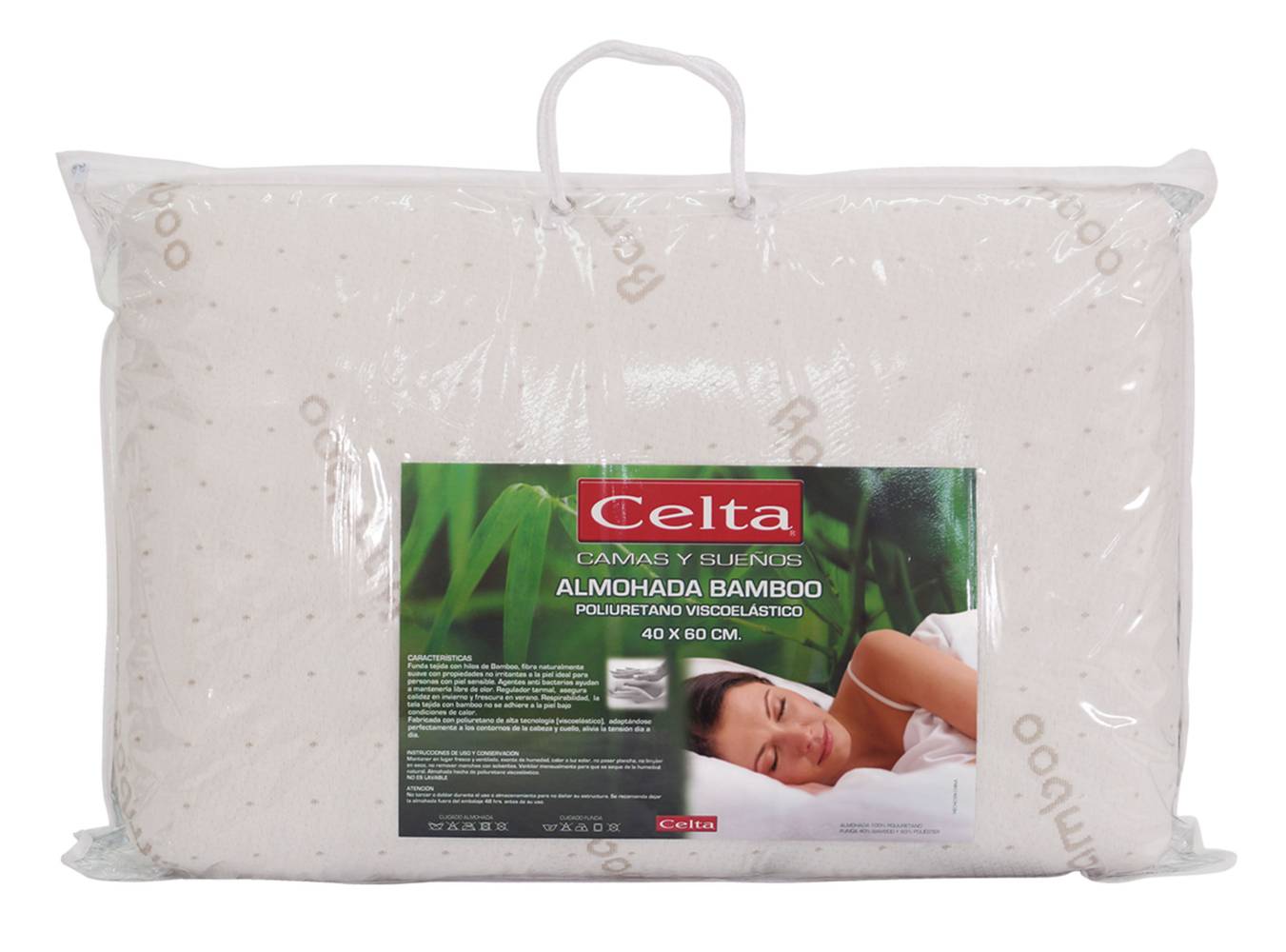 Celta pack almohada viscoelástica bamboo classic 40 x 60 cm