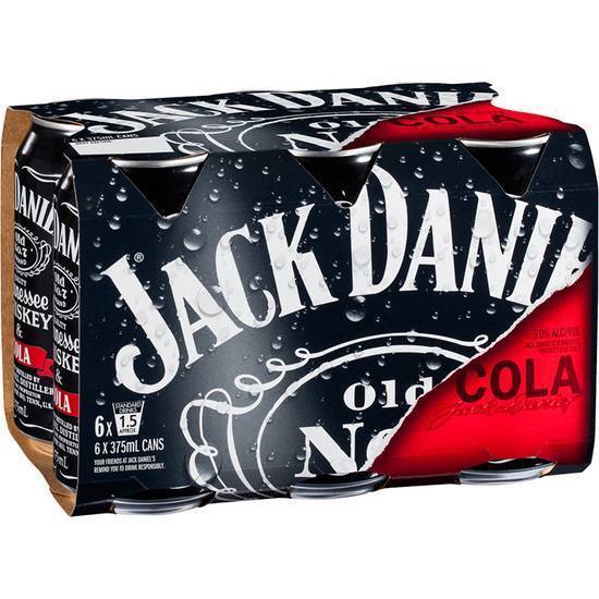 Jack Daniels & Cola Can 6x375mL