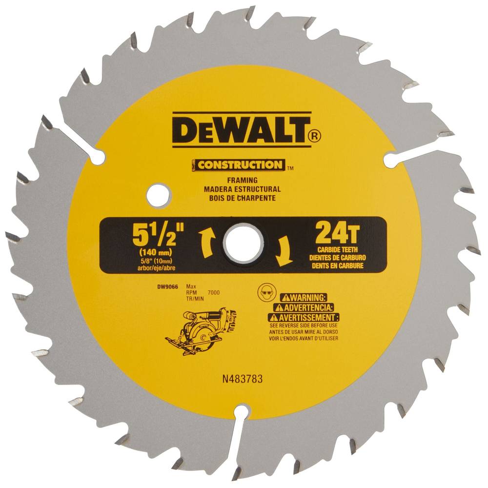 DEWALT 5-1/2-in 24-Tooth Rough Finish Carbide Circular Saw Blade | DW9066