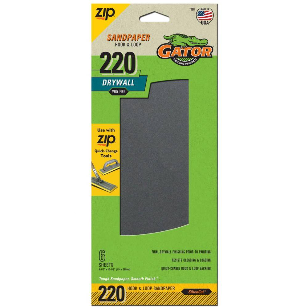 Gator Hook and Loop Sandpaper Sheets (4-1/2'' x 10-1/2'')