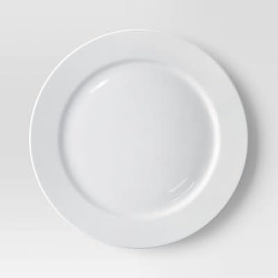 Threshold New Porcelain Round Rim Dinner Plate, 11 in, White