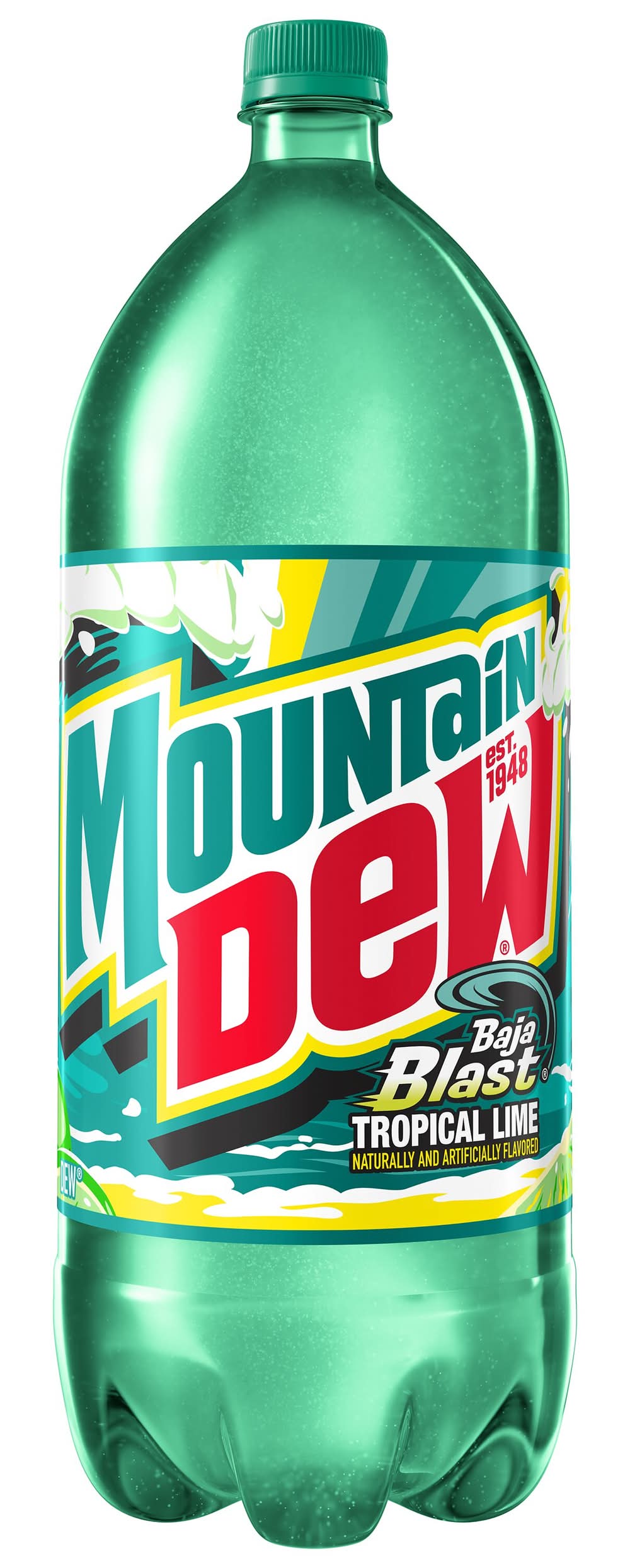 Mountain Dew Baja Blast Soda, Tropical Lime (2 L)