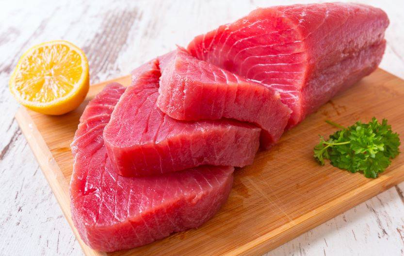 Frozen Yellow Fin Tuna Loins - 3-5 lb Center Cut (1 Unit per Case)