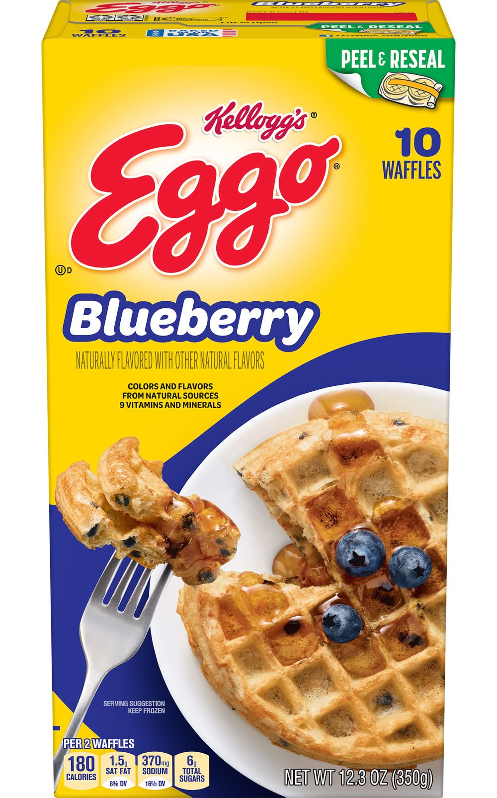 Eggo Kellogg's Blueberry Frozen Waffles (12.3 oz)