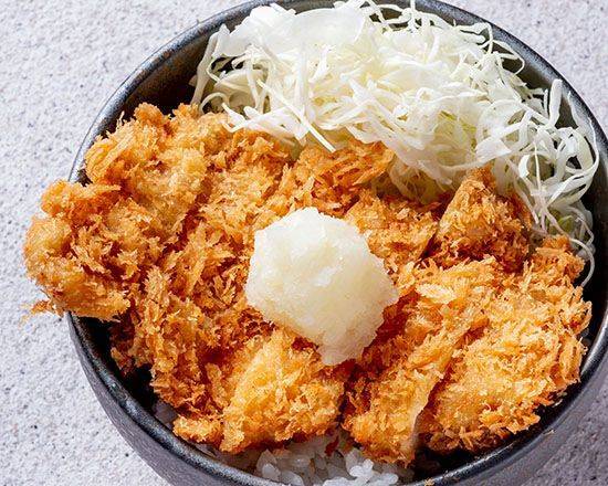 おろし塩ポン酢チキンかつ丼 Chicken Cutlet Rice Bowl + Grated Radish in Salted Ponzu Sauce