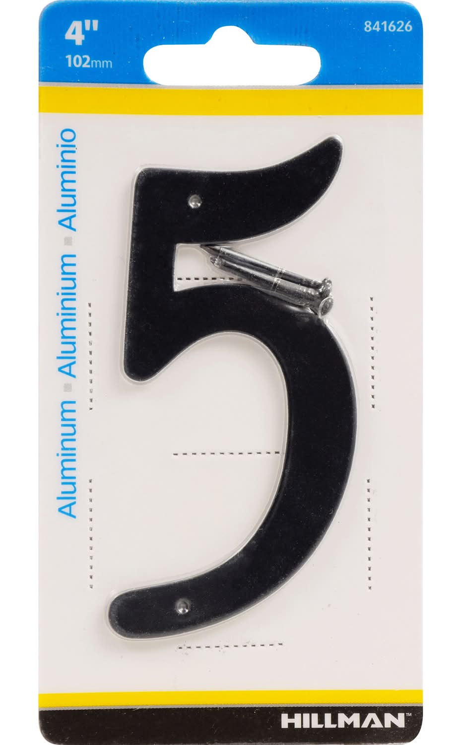 Hillman 4 In. Black Aluminum Nail-On Number 5 1 Pc