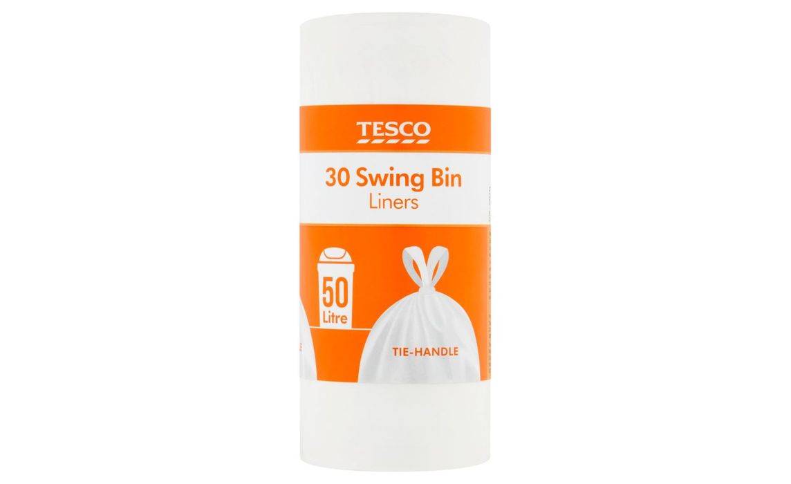 Tesco 30 Tie Handles Swing Bin Liners 50 litre (405758)