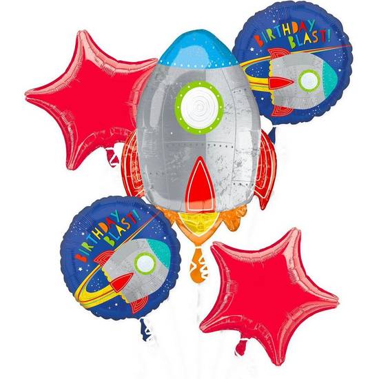 Uninflated Blast Off Balloon Bouquet 5pc