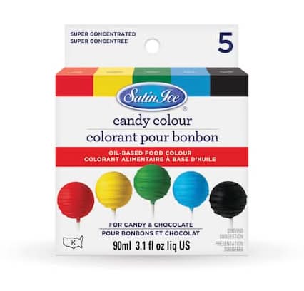 Satin Ice Candy Colour Oil-Based Food Color, Assorted (3.1 fl oz, 5 ct)