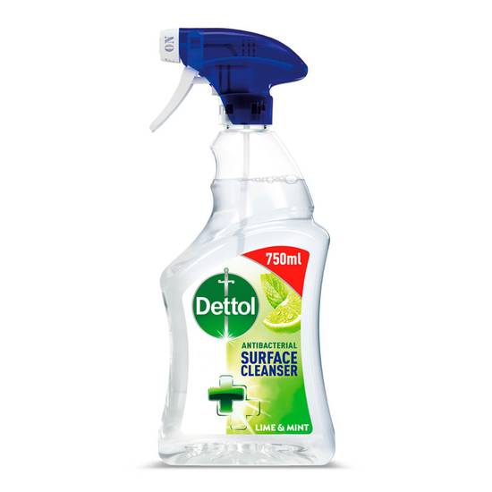 Dettol Antibacterial Surface Cleanser Spray, Lime and Mint, 750ml
