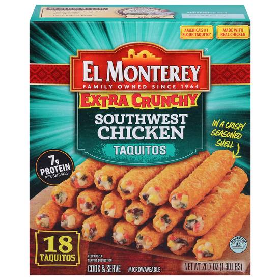 El Monterey Extra Crunchy Southwest Chicken Taquitos (18 ct)